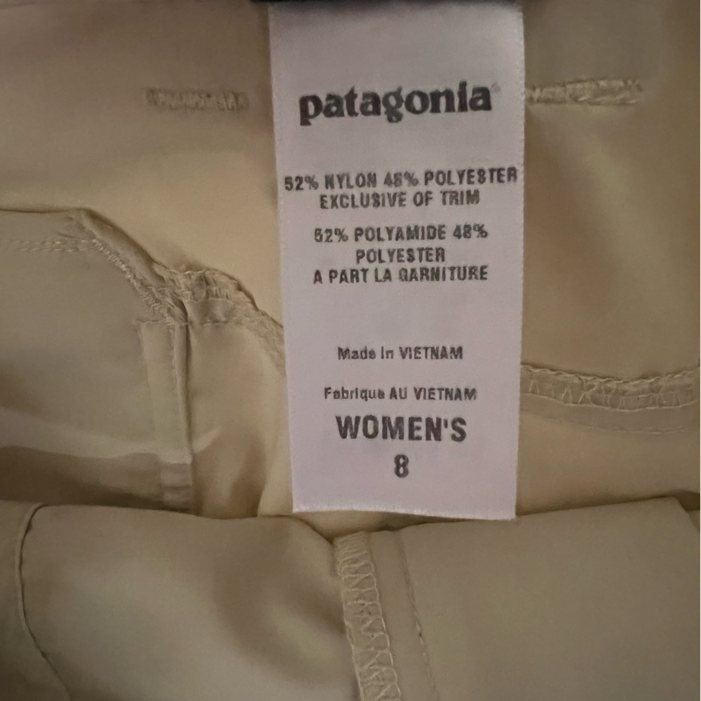 Patagonia Size 8 Quandary Pants Tan Neutral Athleisure Hiking Outdoor Fisherman - Picture 9 of 11